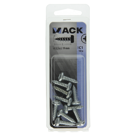 Mack 1017457 - zelftappende schroef cyl kop verz. 10st 5,5 x 19 mm | 10 stuks
