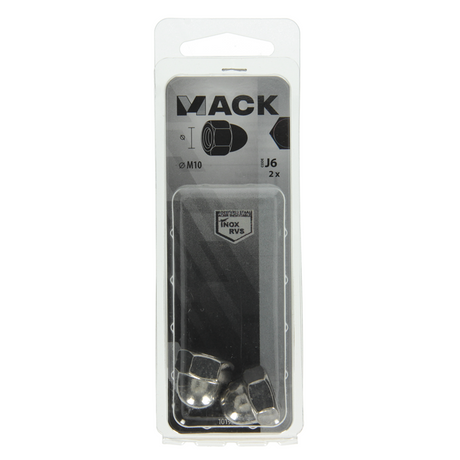 Mack 1019865 - zeskant dopmoer inox a2 2 st m 10 | 10 stuks