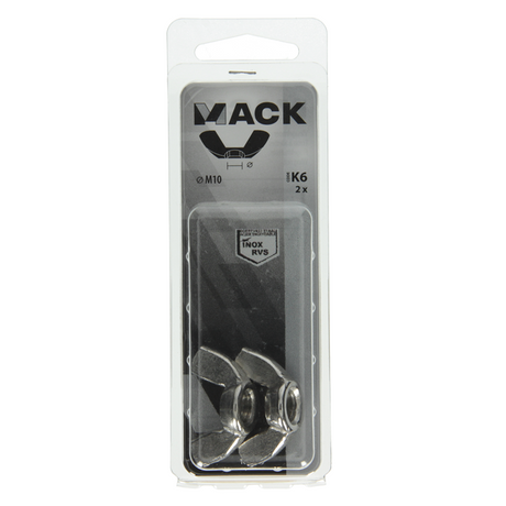 Mack 1019869 - vleugelmoer inox a2 2 st m10 | 10 stuks
