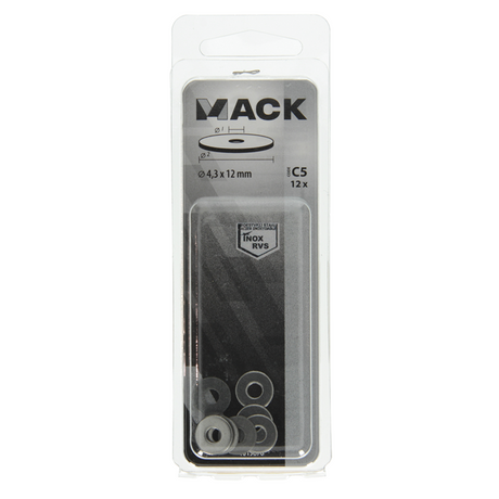 Mack 1019876 - carrosserie sluitring inox a2 12 st 4,3x12 | 10 stuks