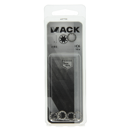 Mack 1019883 - tandveerring inox a2 10 st m6 | 10 stuks