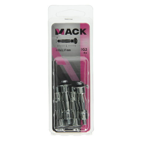 Mack 1017890 - metalen hollewandplug verzinkt4 st 8 x37 mm | 10 stuks