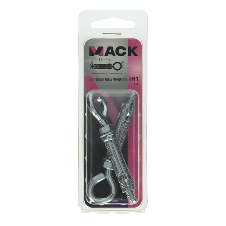 Mack 1019951 - keilbout schroefoog verzinkt2 st m6x70 10x40 | 5 stuks