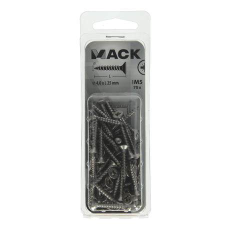 Mack 1019987 - spaanplaatschroef vz kop rvs 70 st 4,0 x 25 mm | 5 stuks