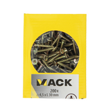 Mack 1020102 - spaanplaatschroef vz kop geelvz 200 st 4,5 x 30 mm | 5 stuks
