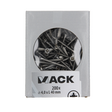 Mack 1020235 - spaanplaatschroef vz kop inox a2 200 st 4,0 x 40 mm | 2 stuks