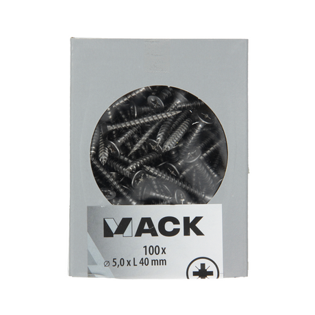 Mack 1020244 - spaanplaatschroef vz kop inox a2 100 st 5,0 x 40 mm | 2 stuks