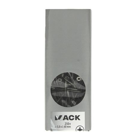 Mack 1020281 - spaanplaatschroef vz kop inox a2 250 st 5,0 x 60 mm | 2 stuks