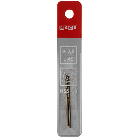 Mack 1018420 - metaalboor hss co5% din 338 ø 2,0 x 49 mm 2st | 5 stuks