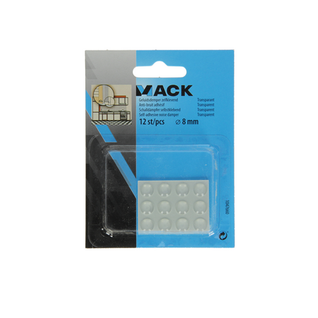 Mack 1047660 - geluidsdemper zelfklevend transparant ø 8 mm 12 st pcs | 12 stuks