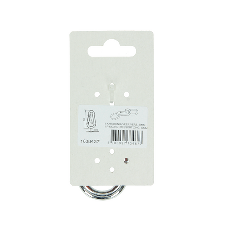 Mack 1008437 - 1 karabijnhaak + veer 8 x 80mm verzinkt | 10 stuks