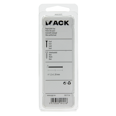 Mack 1017114 - nagel platte kop 90 gr 1,2 x 20 mm | 5 stuks