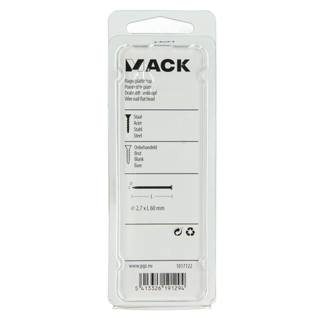 Mack 1017122 - nagel platte kop 120 gr 2,7 x 60 mm | 5 stuks
