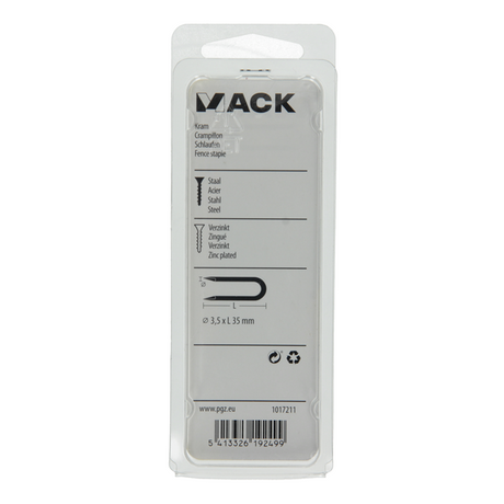 Mack 1017211 - kram staal verzinkt 100 gr 3,5 x 35 mm | 5 stuks