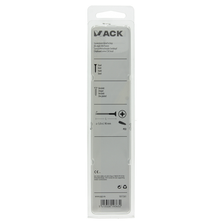 Mack 1017261 - spaanplaatschroef vz kop geelverz. 5 st 5,0 x 90 mm | 5 stuks