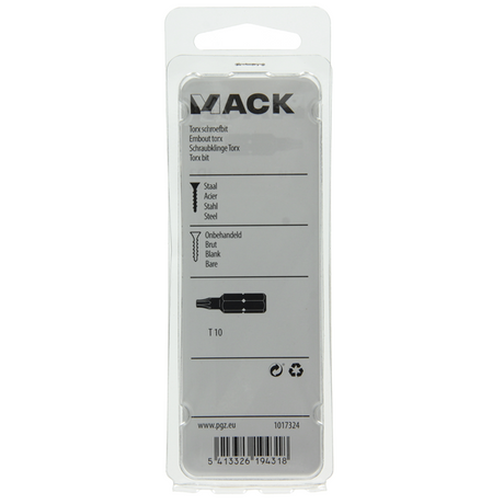 Mack 1017324 - torx schroefbit staal onbehandeld 2 st t 10 | 10 stuks