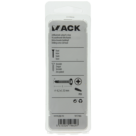 Mack 1017466 - zelfborende schroef vz kop verz. 21 st 4,2 x 32 mm | 10 stuks
