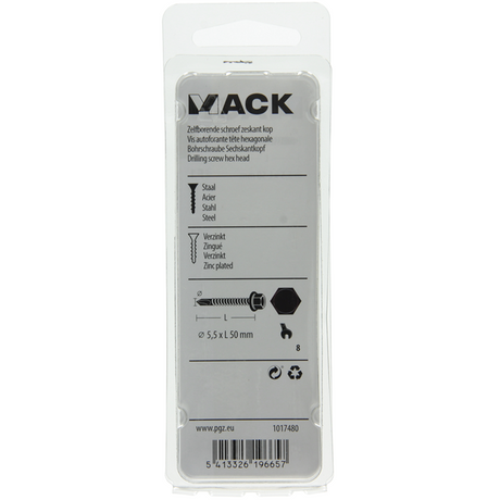 Mack 1017480 - zelfborende schroef zesk.kop verz. 13st 5,5 x 50 mm | 5 stuks