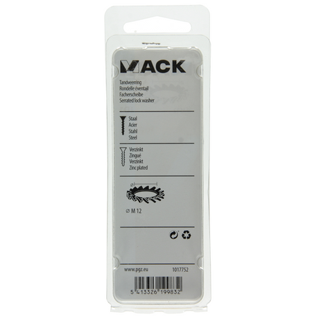 Mack 1017752 - tandveerring staal verzinkt 8st m12 | 10 stuks