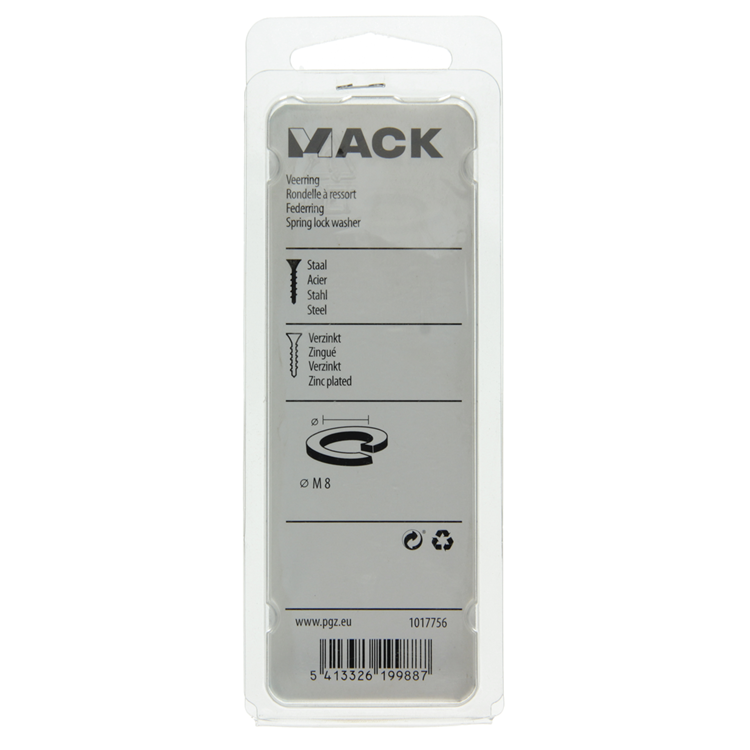 Mack 1017756 - veerring staal verzinkt 30 st m 8 | 10 stuks