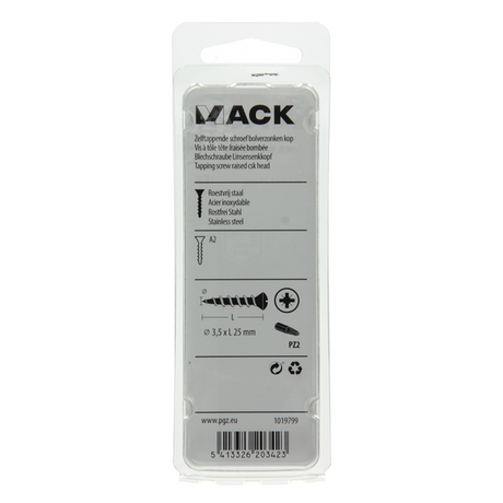 Mack 1019799 - zelftappende schroef bolvz.kopa2 10st 3,5 x 25 mm | 10 stuks