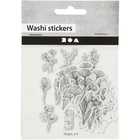 Creativ company http: www.cchobby.nl masking-tape-stickers-zwart-wit-bloemen-afm-30-50-mm-30-stuk-1-doos