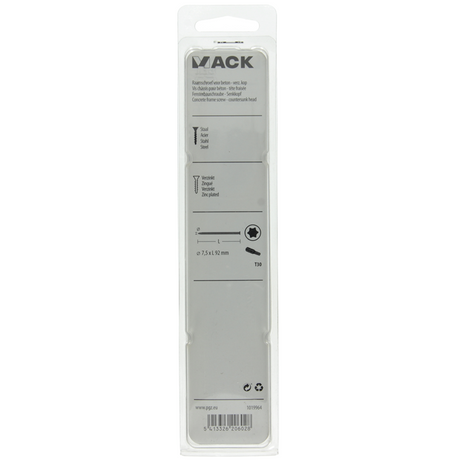 Mack 1019964 - beton raamschroef verzinkt vz kop 8 st 7,5 x 92 mm | 5 stuks
