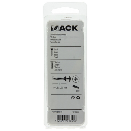 Mack 1018033 - schroef met kopboring staal verz. 35 st 4,5 x 35 mm | 5 stuks