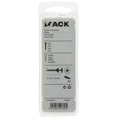 Mack 1018035 - schroef met kopboring staal verz. 24 st 4,5 x 50 mm | 5 stuks