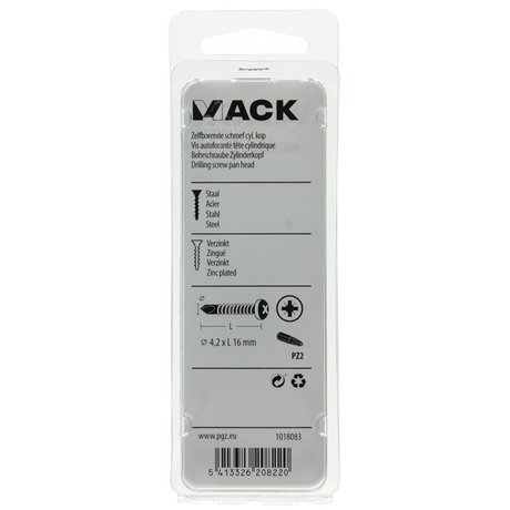 Mack 1018083 - zelfborende schroef cylkop verz. 85st 4,2 x 16 mm | 5 stuks