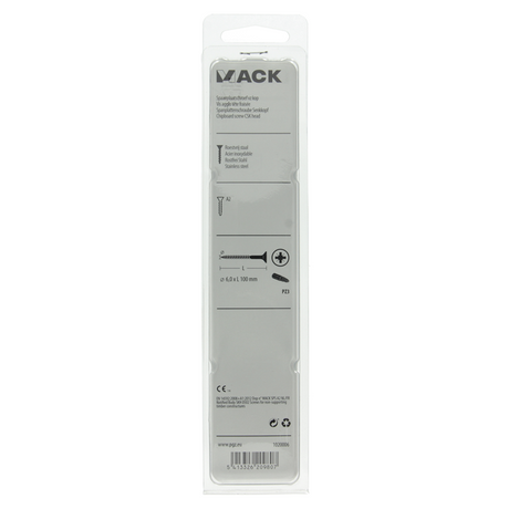 Mack 1020006 - spaanplaatschroef vz kop rvs 12 st 6,0 x 100mm | 5 stuks
