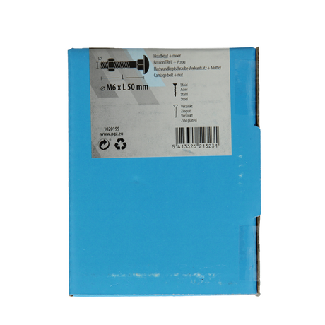 Mack 1020199 - houtbout + moer verzinkt 26 stm6 x 50 mm | 5 stuks