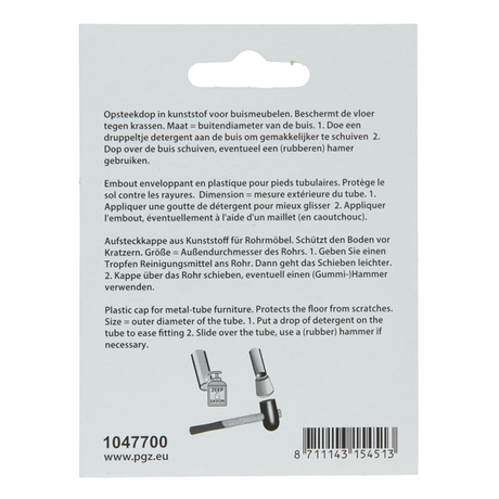 Mack 1047700 - opsteekdop kunststof zwart ø 12 mm 4 st pcs | 6 stuks
