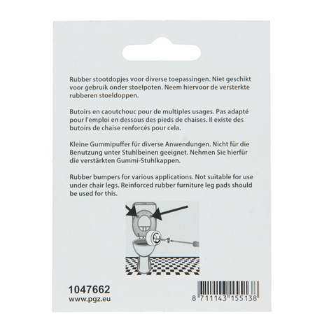Mack 1047662 - stootdop rubber + schroef zwart ø 22 mm 4 st pcs | 6 stuks