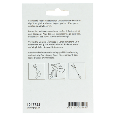 Mack 1047722 - stoeldop rubber + schroef zwart ø 23 mm 8 st pcs | 6 stuks