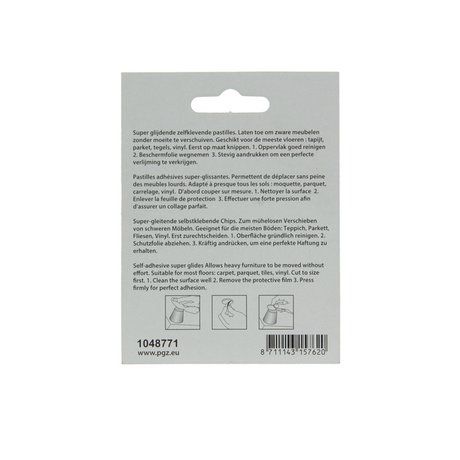 Mack 1048771 - super glijpastille zelfklevendgrijs 30 x 30 mm 4 st pcs | 12 stuks