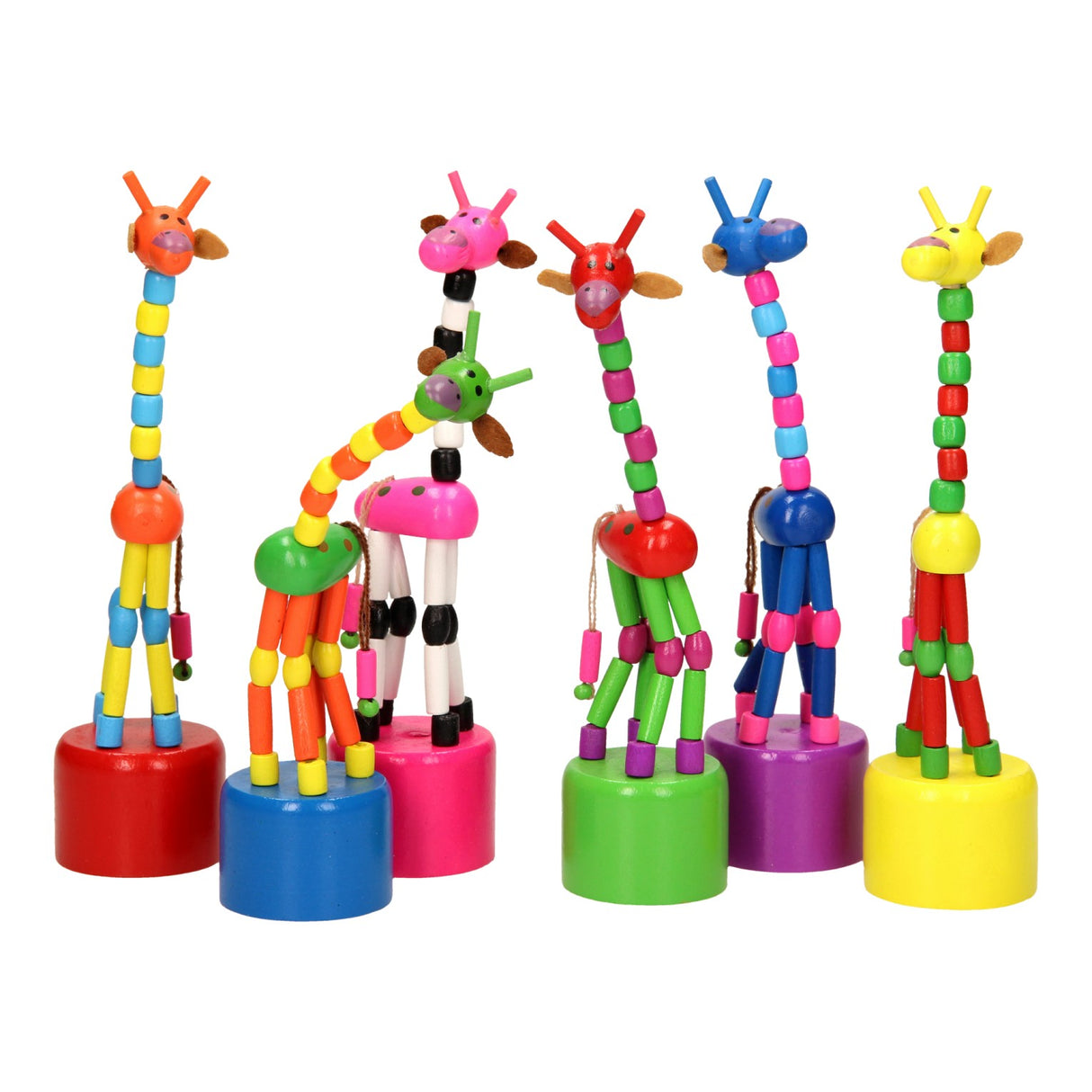 Playwood Houten Drukpop Giraffe colorato