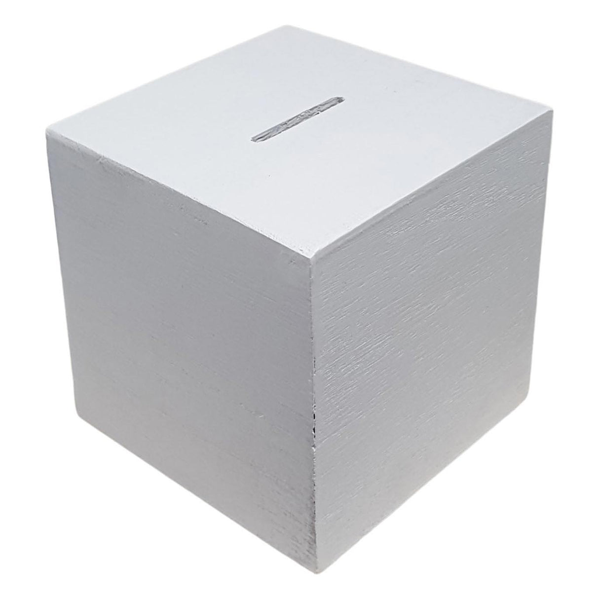 Wooden piggy bank square white