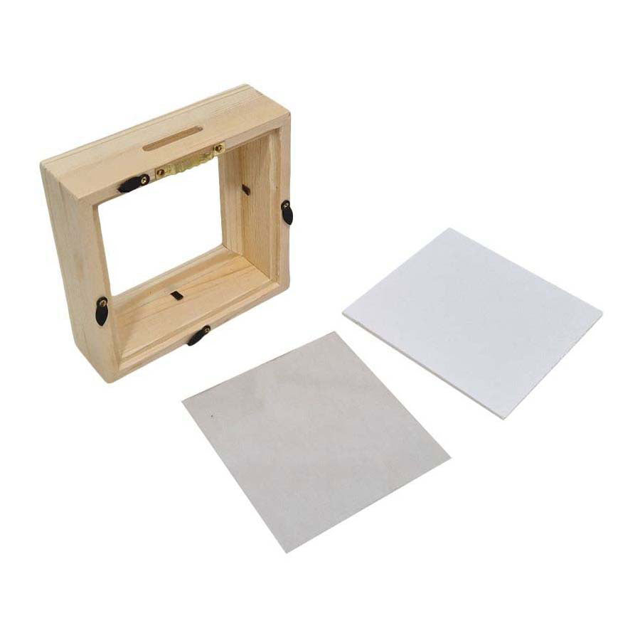 Hobbygroep houten spaarpot plexiglas met witte achterkant middel