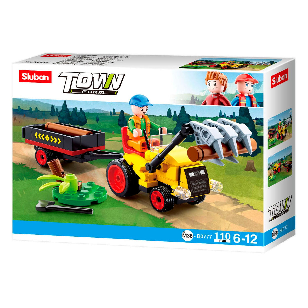 Sluban Tractor with tree trunks