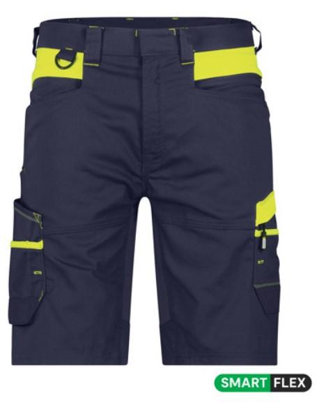 Dassy werkshort manilla nachtblauw fluorgeel 46