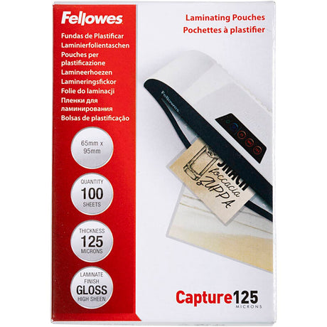 Creativ company fellowes lamineerhoezen 65x95 mm 125 micron glanzend, 100 stuks