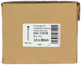 1015648 - doos 5 kg. nagels platte kop 3,5x65 mm | 2 stuks