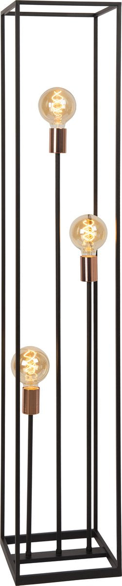 Lucide arthur - vloerlamp - 3xe27 - zwart