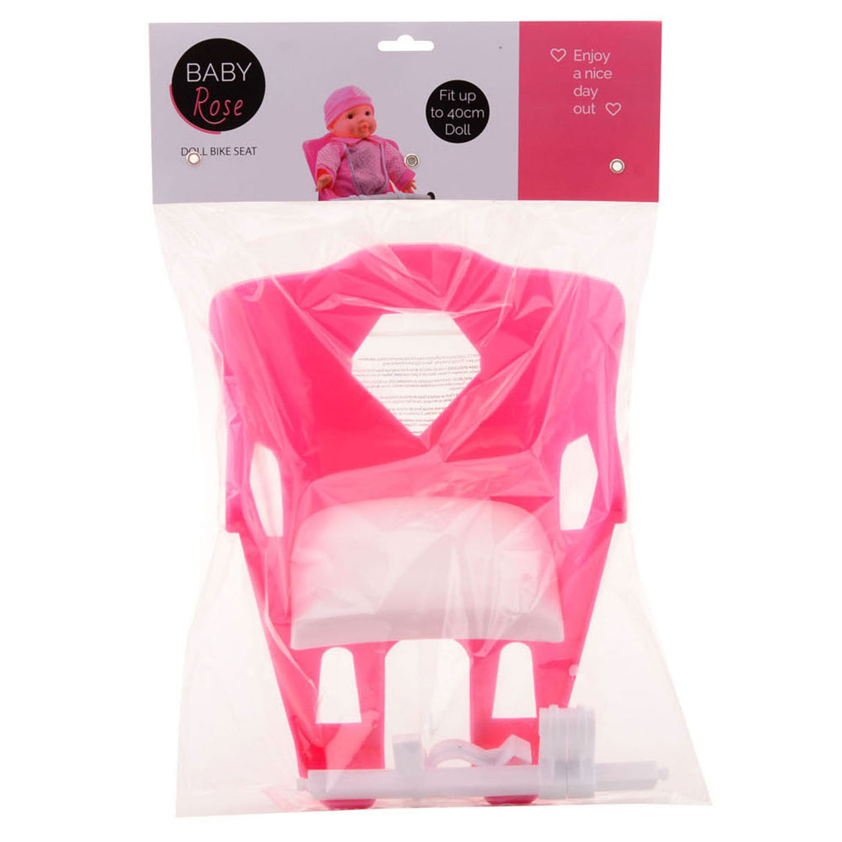 Baby Rose - Asiento para bicicletas de muñecas 25 x 22 x 20 rosa