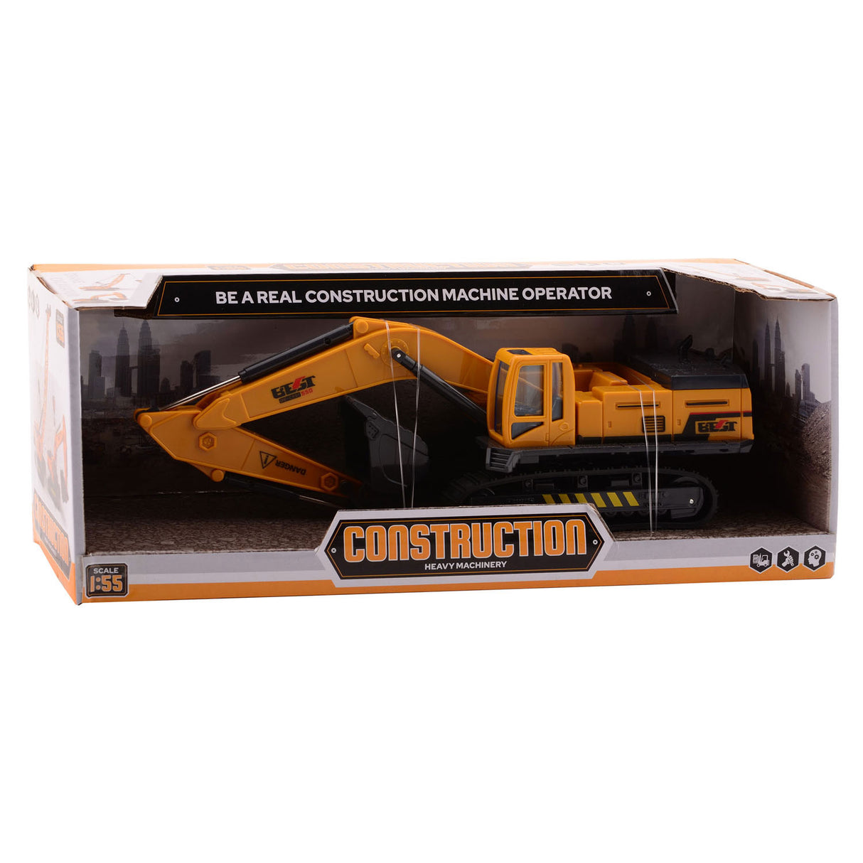 Johntoy excavator yellow 1:55