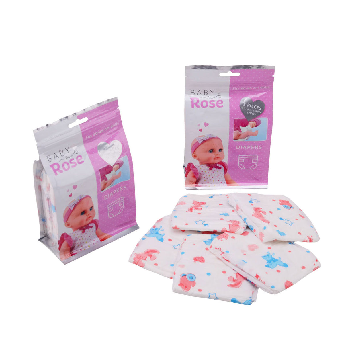 Baby Rose Diapers in Bag, 5st.