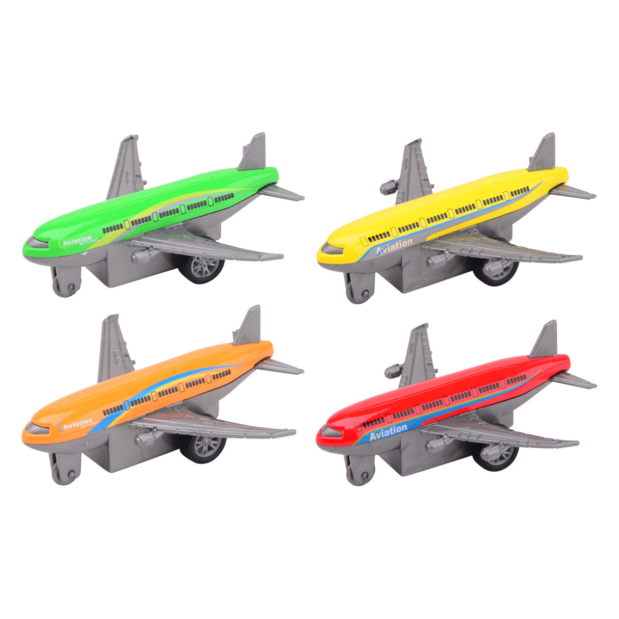 Johntoy Pull-Back Die Cast Aircraft, 4st.