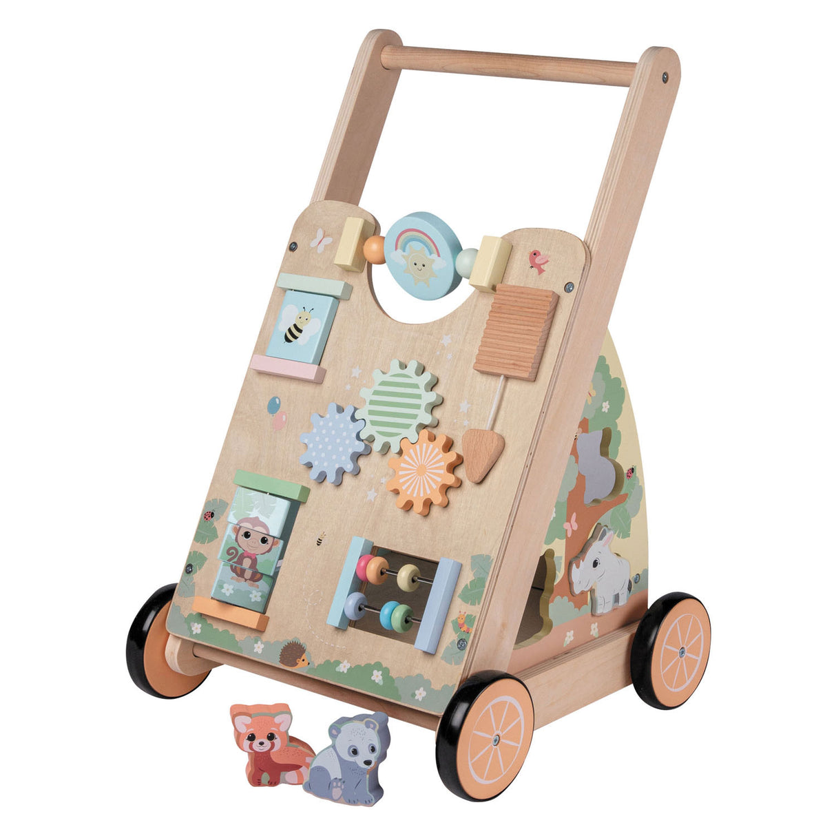 Joueco The Wildies Houten Activiteiten Baby Loopwagen