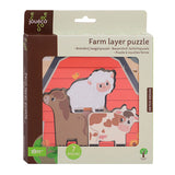 Joueco houten lagenpuzzel boerderij, 7st.